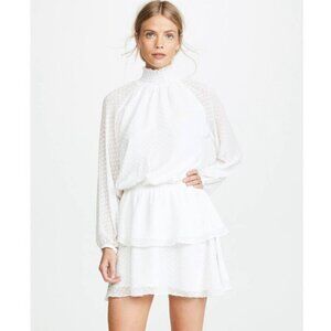 Yumi Kim Class Act Mini Dress in Swiss Dot White Size LARGE New NWT